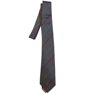 JSACO Mens Necktie Multicolor Gray Stripe Silk/Cotton Italy 56”x3”